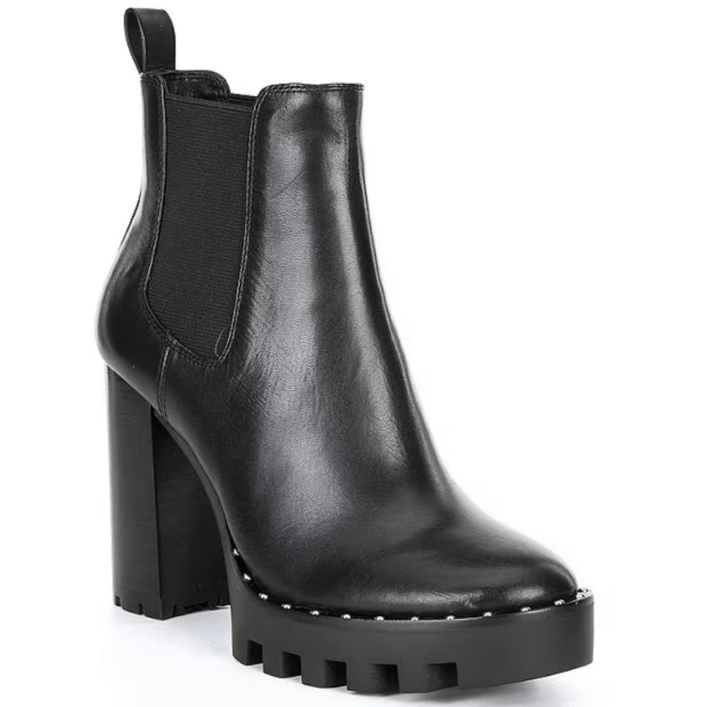 Paiva Leather Chunky Lug Sole Chelsea Booties